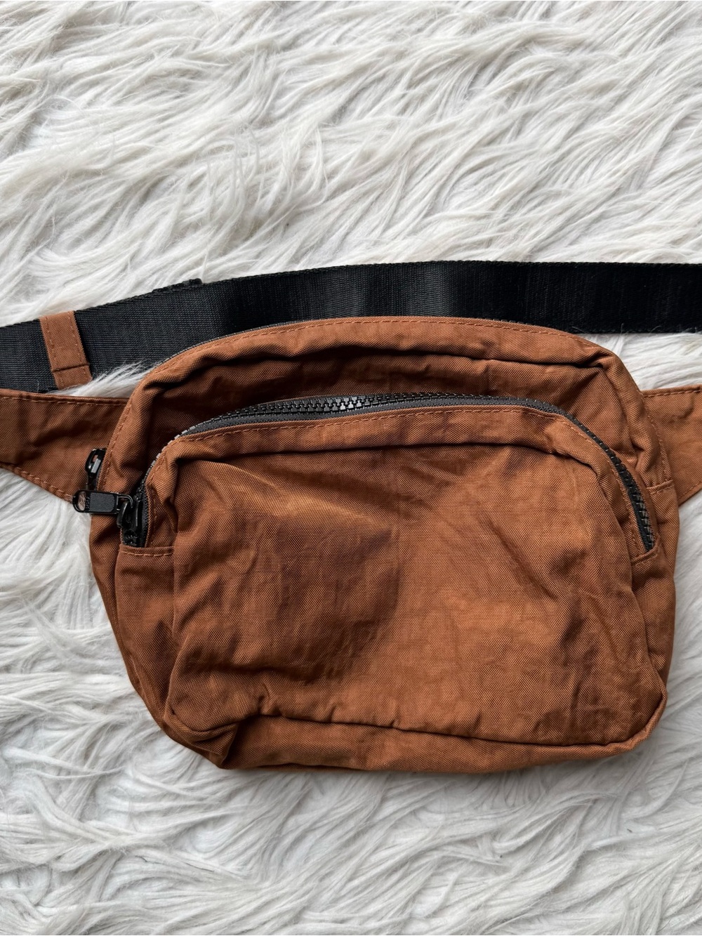 BAGGU Fanny Pack Brown Rust Nylon Crossbody Belt Waist Bag - Picture 2 of 11